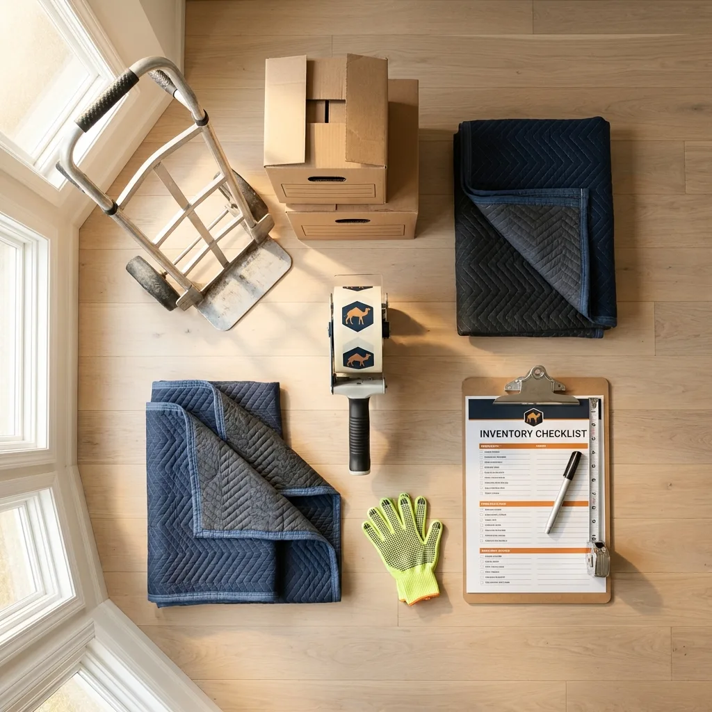 Professional moving supplies and packing materials layout for Kuna residential relocations